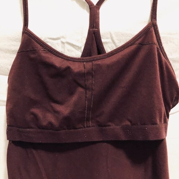 Lululemon Burgundy Tank+Built in Demi Bra - Picture 5 of 5